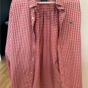 Vineyard Vines Red Gingham Casual Button Down Shirt